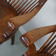Paire de chaises de bureau de bureau en chêne édouardien anglais