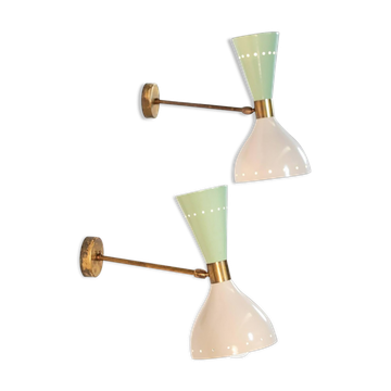 Appliques moonlight blanc & vert sauge