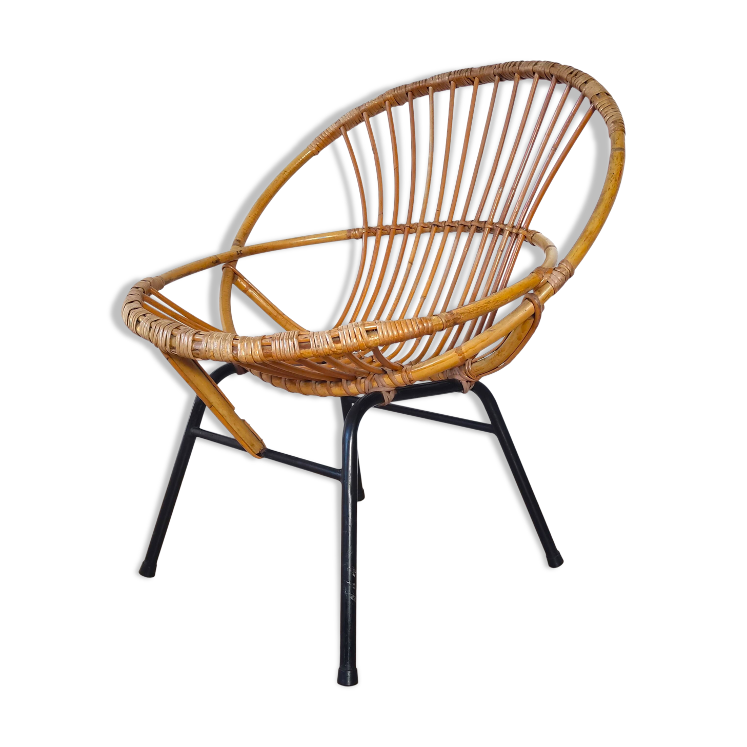 Vintage rattan chair, Rohe Noordwolde, 1960s