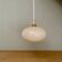 Vintage pendant light with pale yellow opaline glass shade