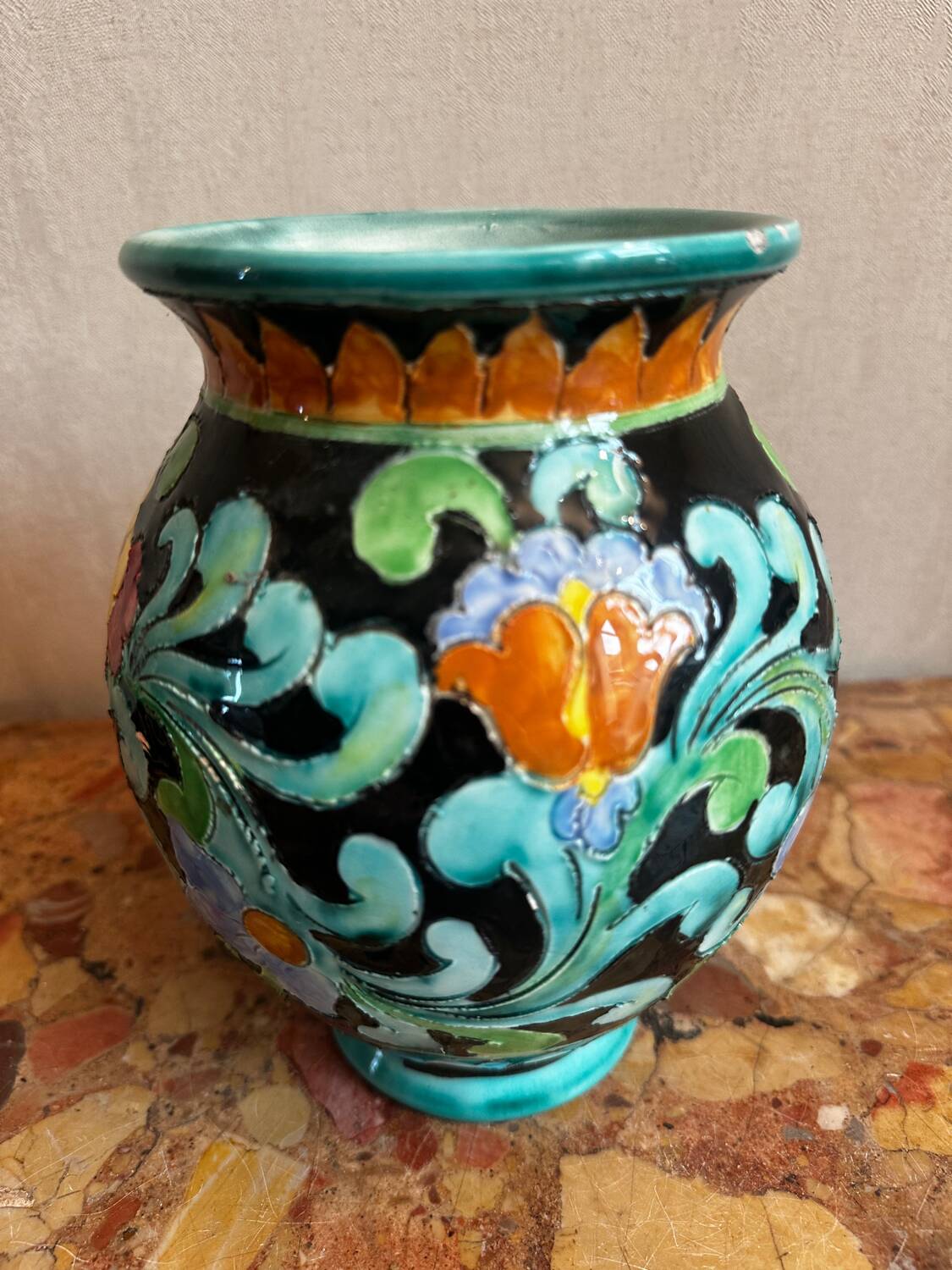 Vintage ceramic vase Cerart Monaco