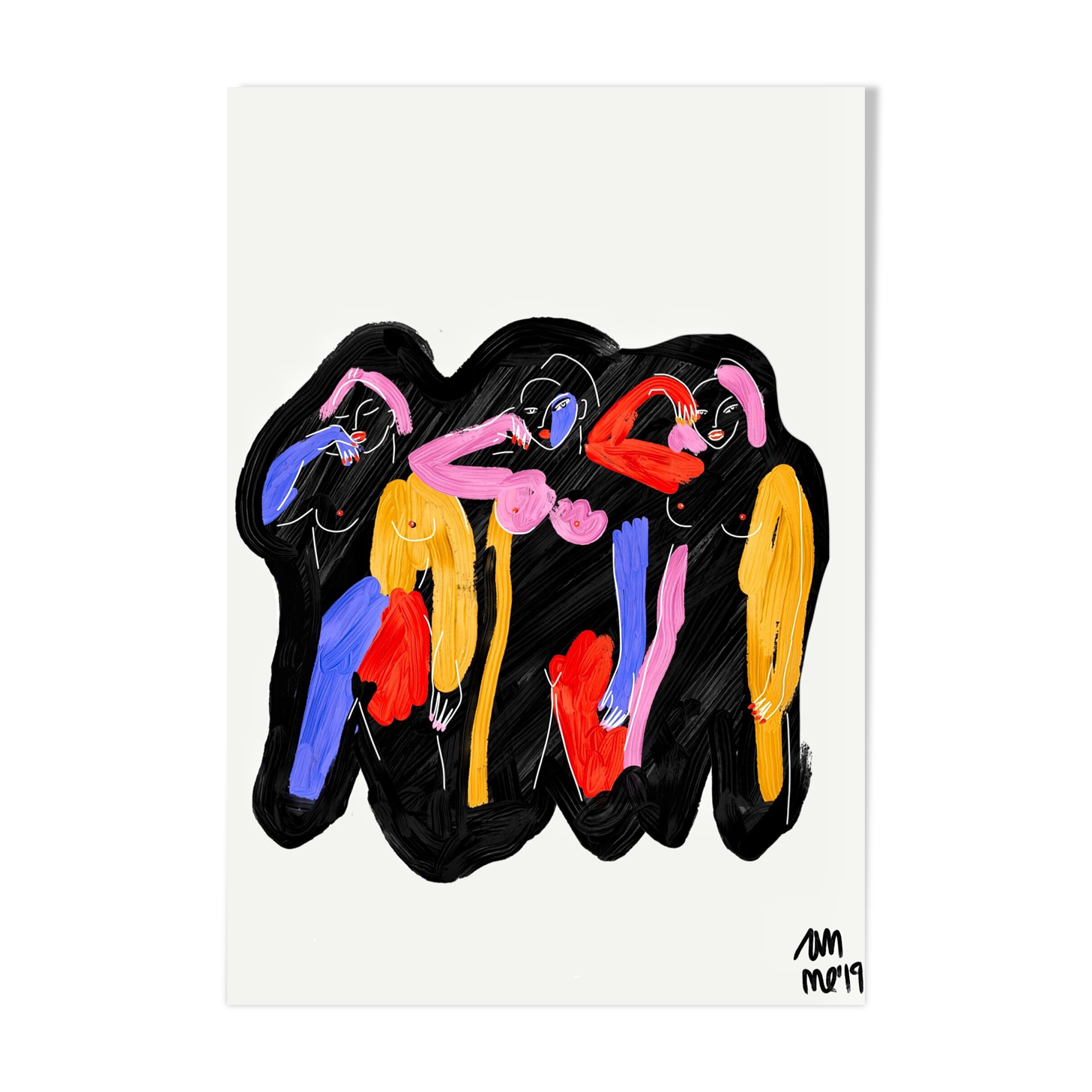 Three Black Woman  - 29 x 42 cm