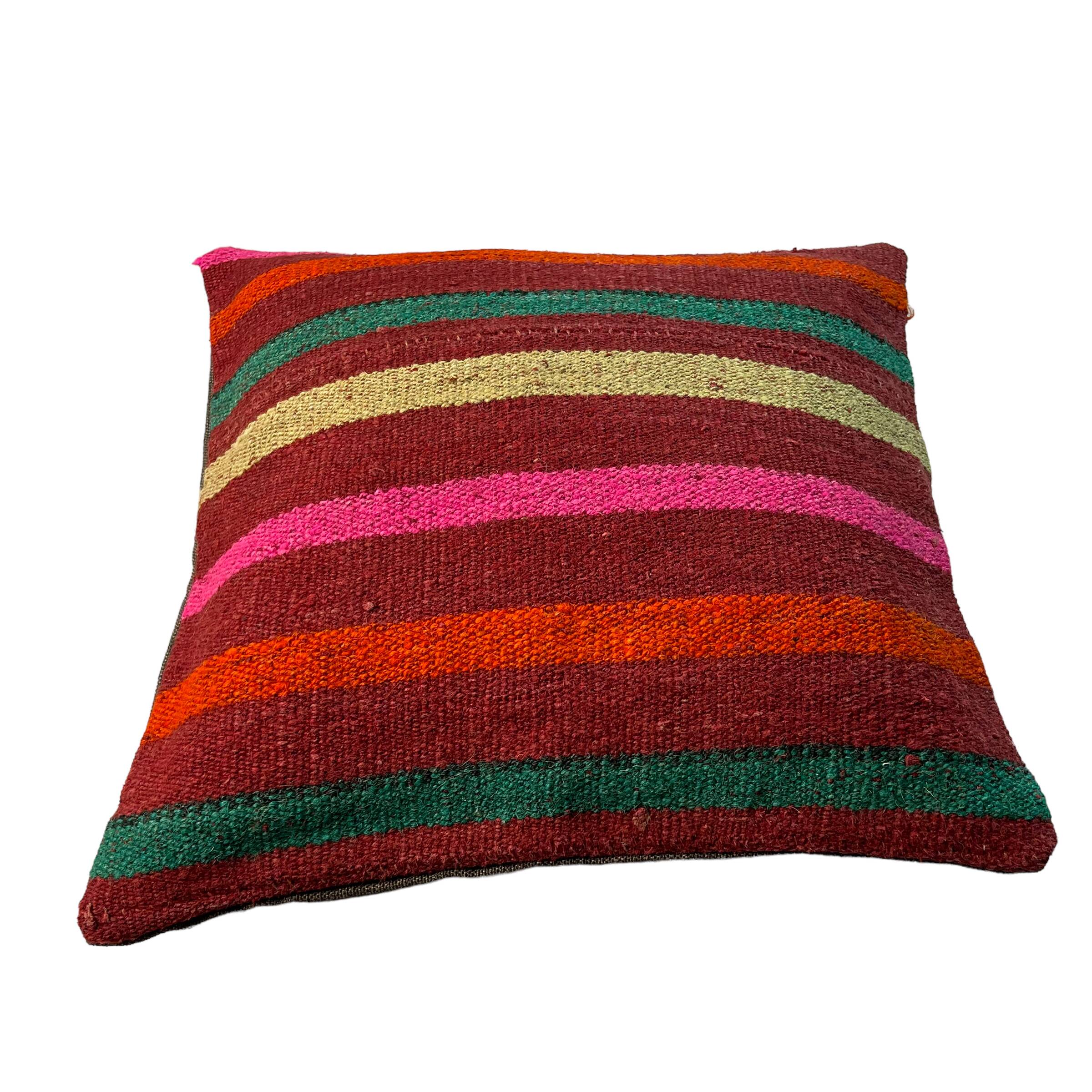 Vintage turkish kilim cushion cover , 40 x 40 cm