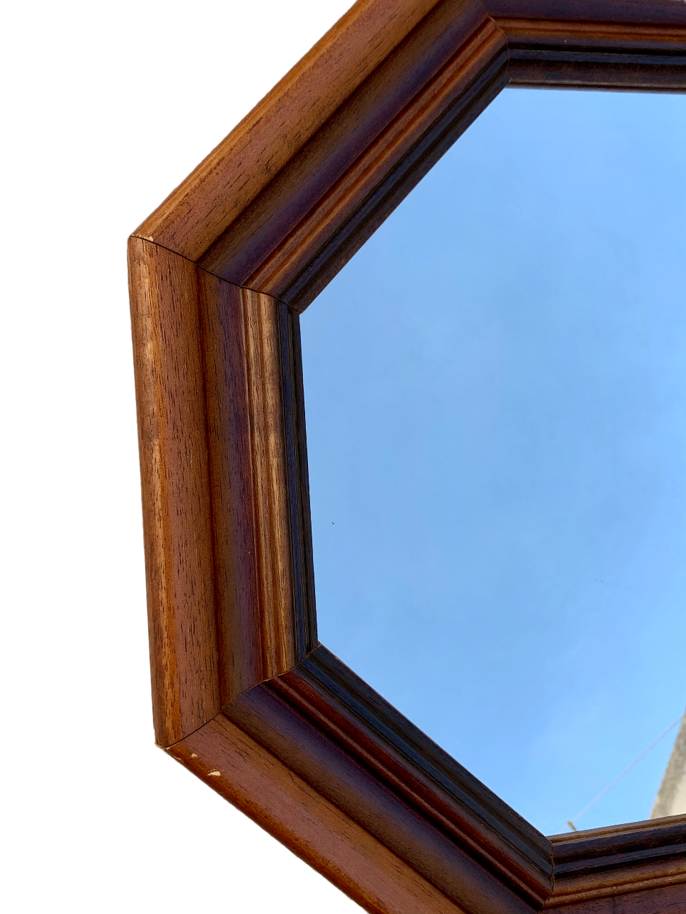 Octagonal mirror in molded wood - French popular work of the twentieth century