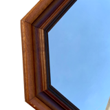 Octagonal mirror in molded wood - French popular work of the twentieth century