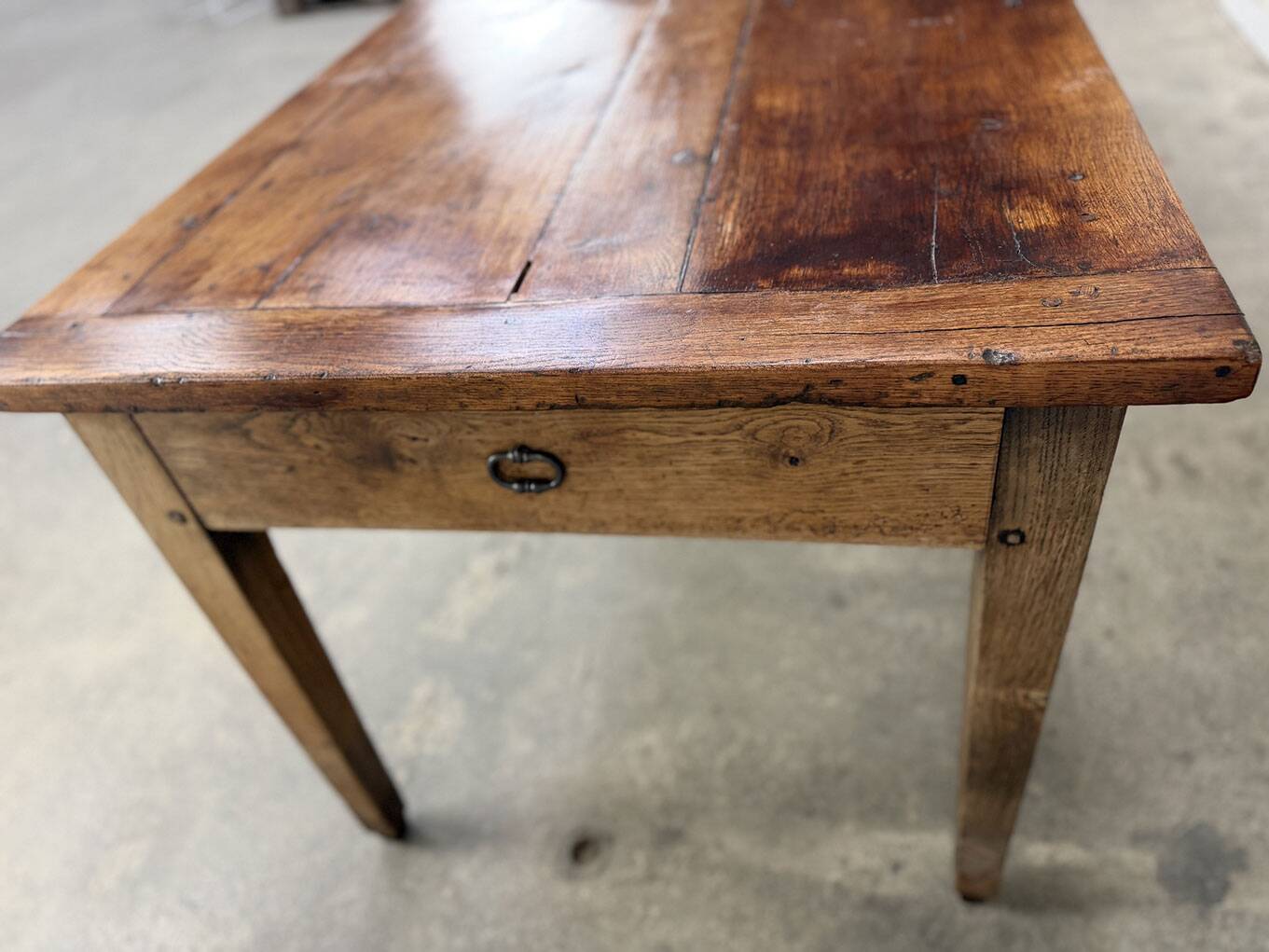 19th-century solid oak dining table