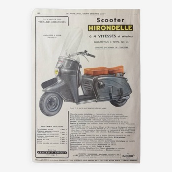 Affiche scooter Hirondelle 1953