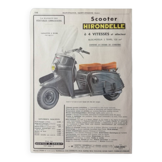 Affiche scooter Hirondelle 1953