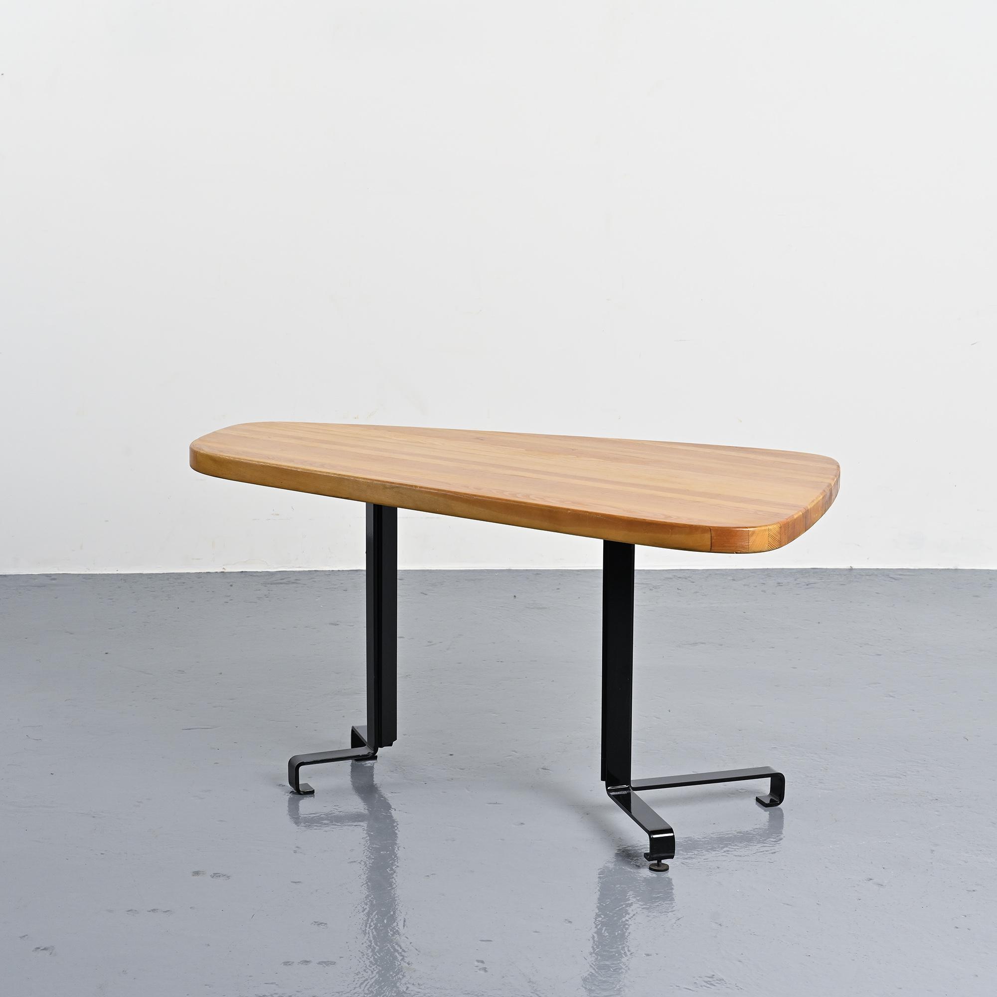Free-form table by Charlotte Perriand, Les Arcs around 1986.