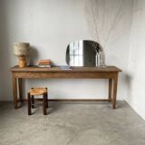 Solid oak work table console 220cm
