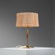 Mid-Century brass & wood table lamp