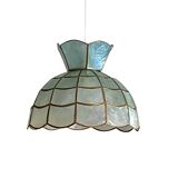 Suspension lampshade in bluish mother-of-pearl 1950