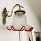 Portuguese mid century frosted glass tulip wall sconce lamp