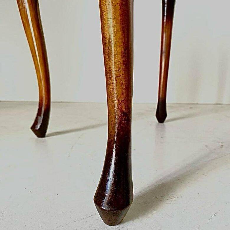 1930s French Art Deco Coffee Table, Beech Wood & Glass, Curved Design