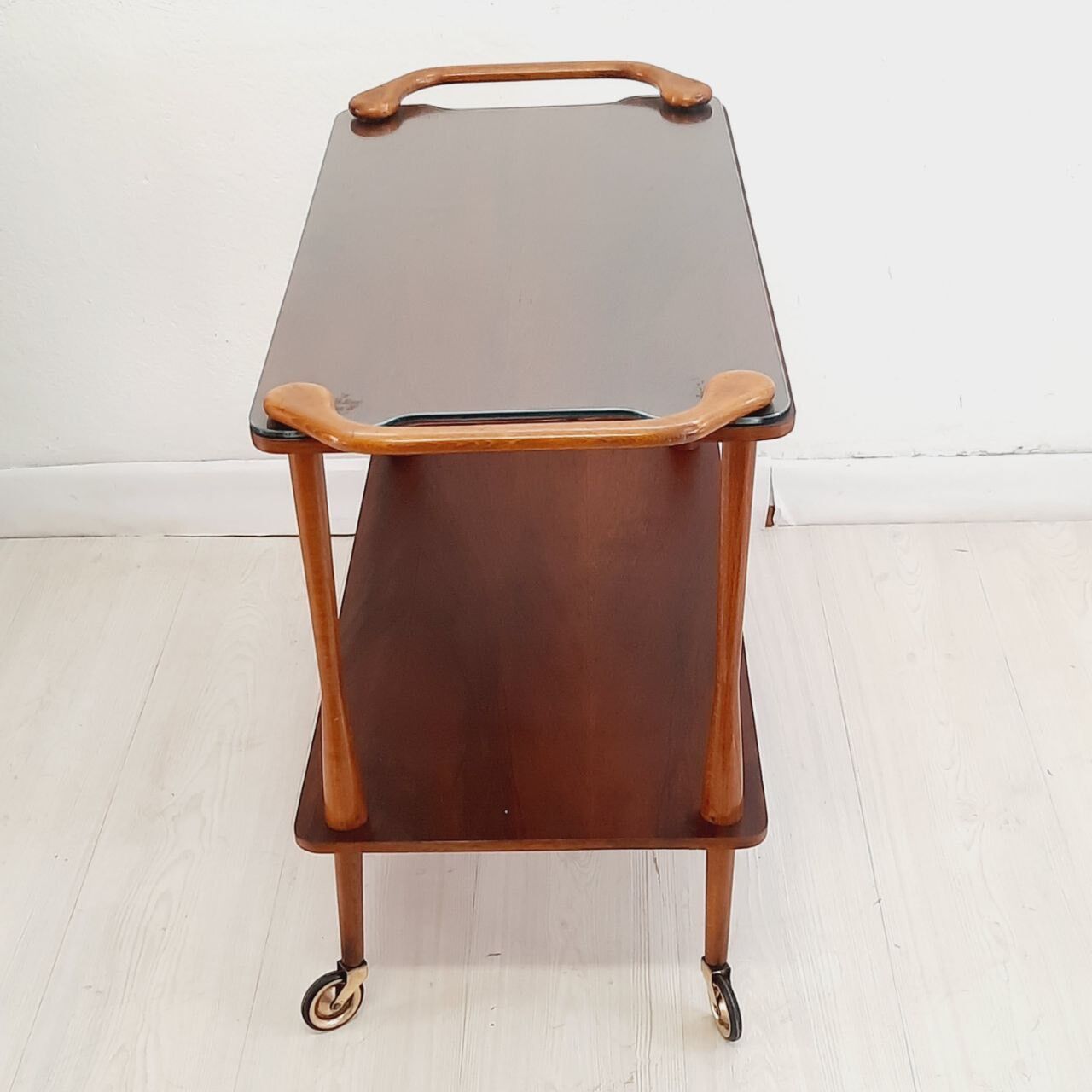 Bar kart - 50s 60 - Wood and glass.