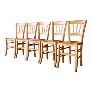 Ensemble de 5 chaises - paille