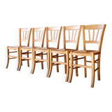 Set of 5 rustic straw chairs