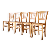 Ensemble de 5 chaises rustiques en paille