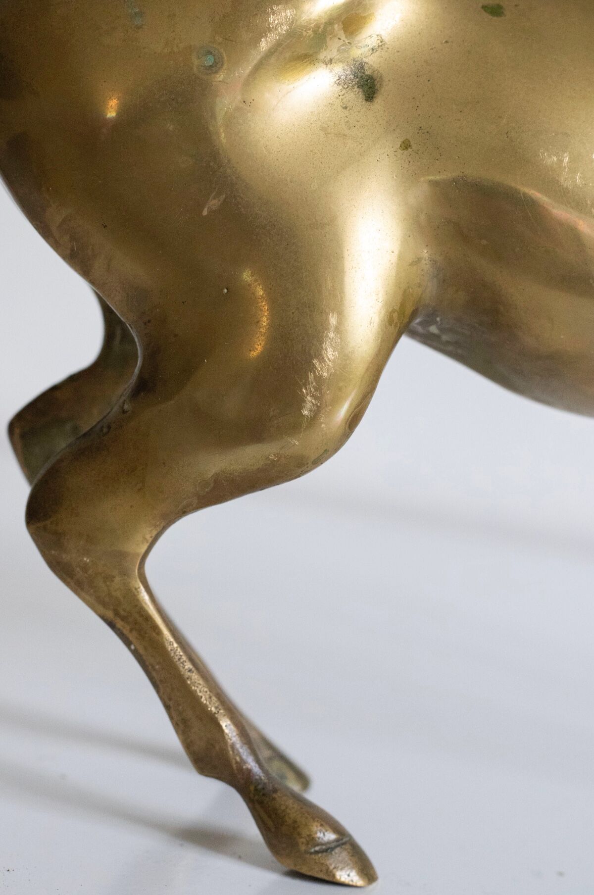 Vintage golden brass horse