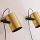 Pair of Scandinavian design wall lights in brass 1970