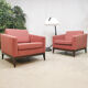 Midcentury design cubic armchairs lounge club chairs Theo Ruth Artifort set of 2