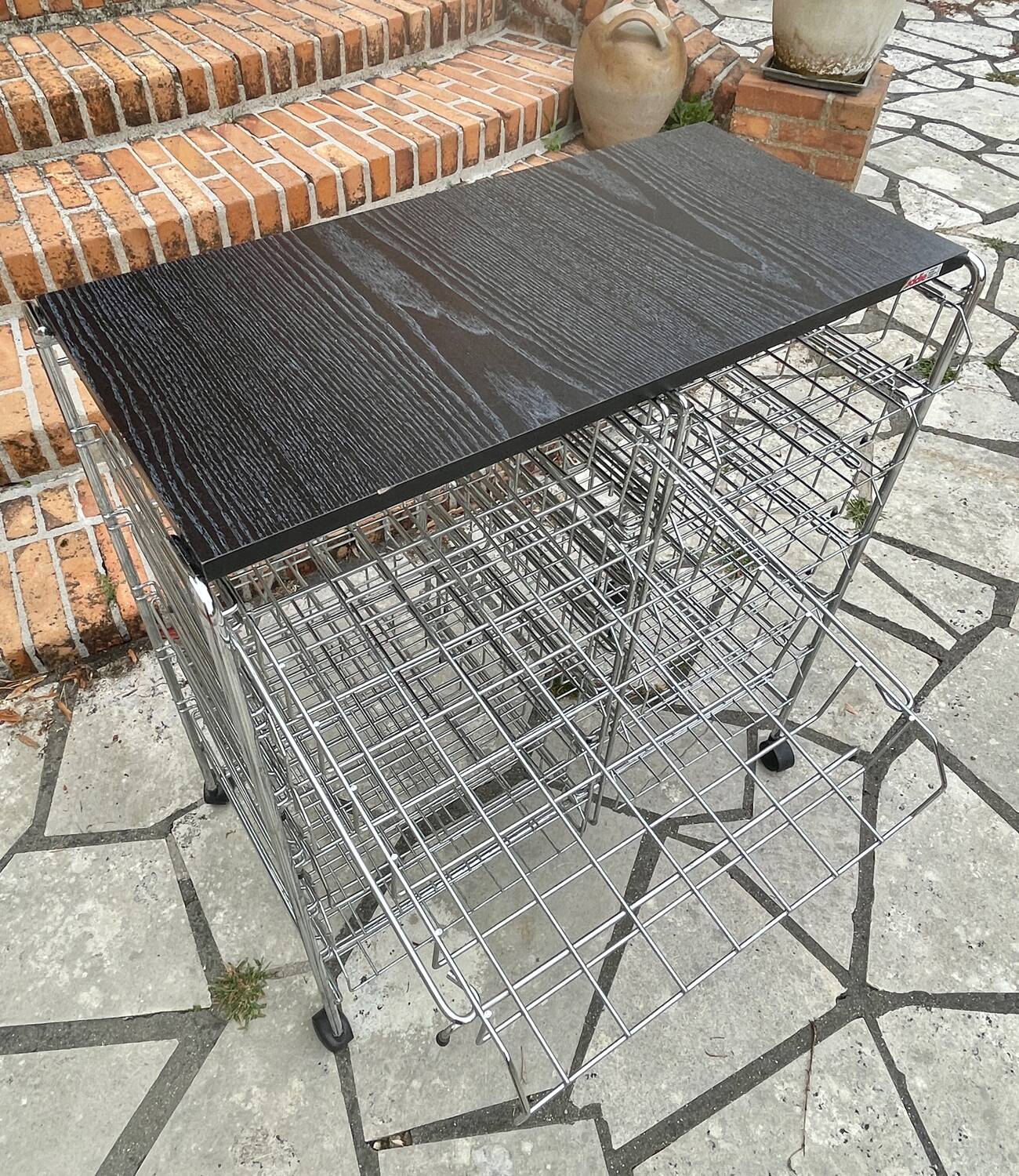 Vintage rolling cart dessert trolley