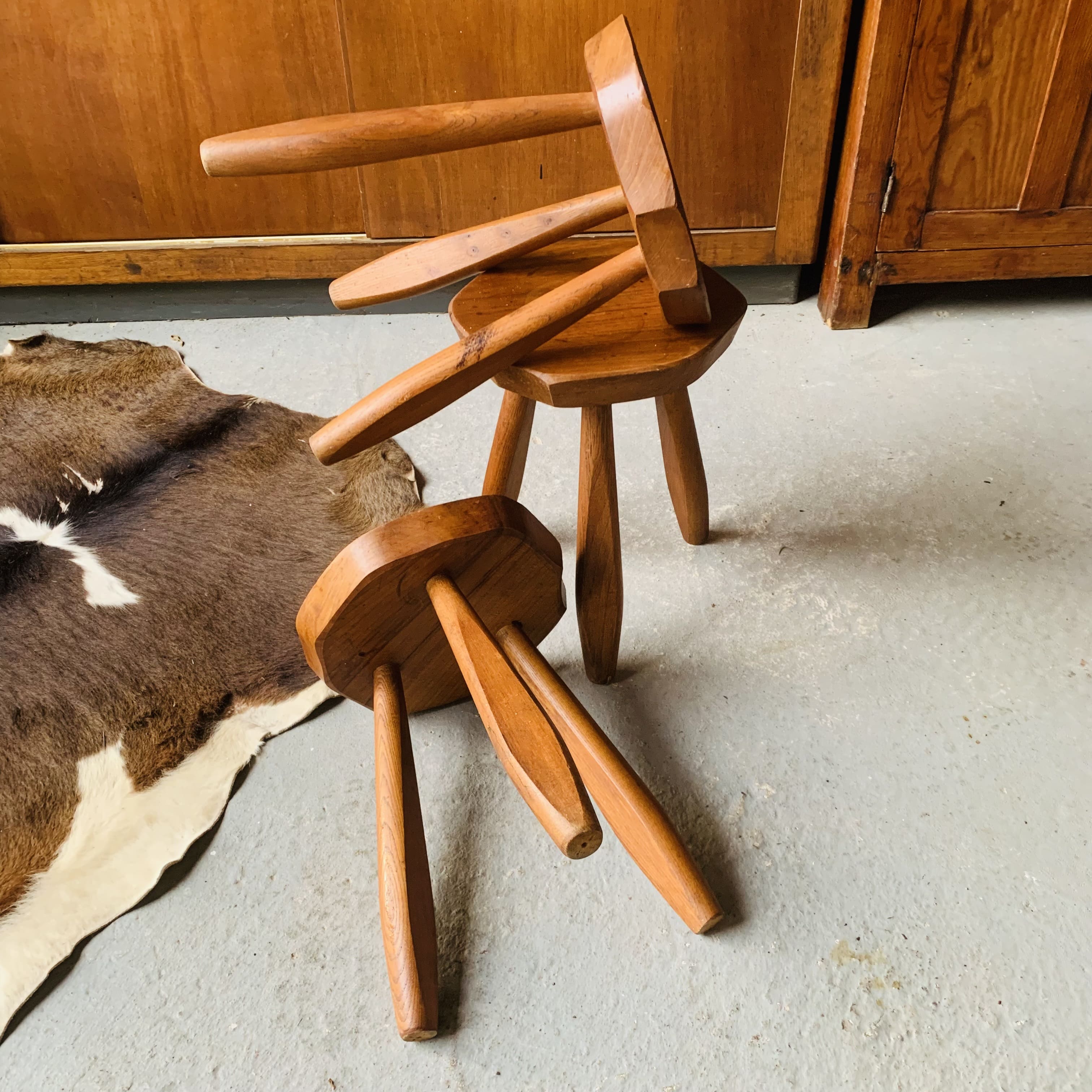 Set of 3 stools, brutalist current