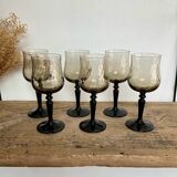 6 petits verres à pied fumés luminarc