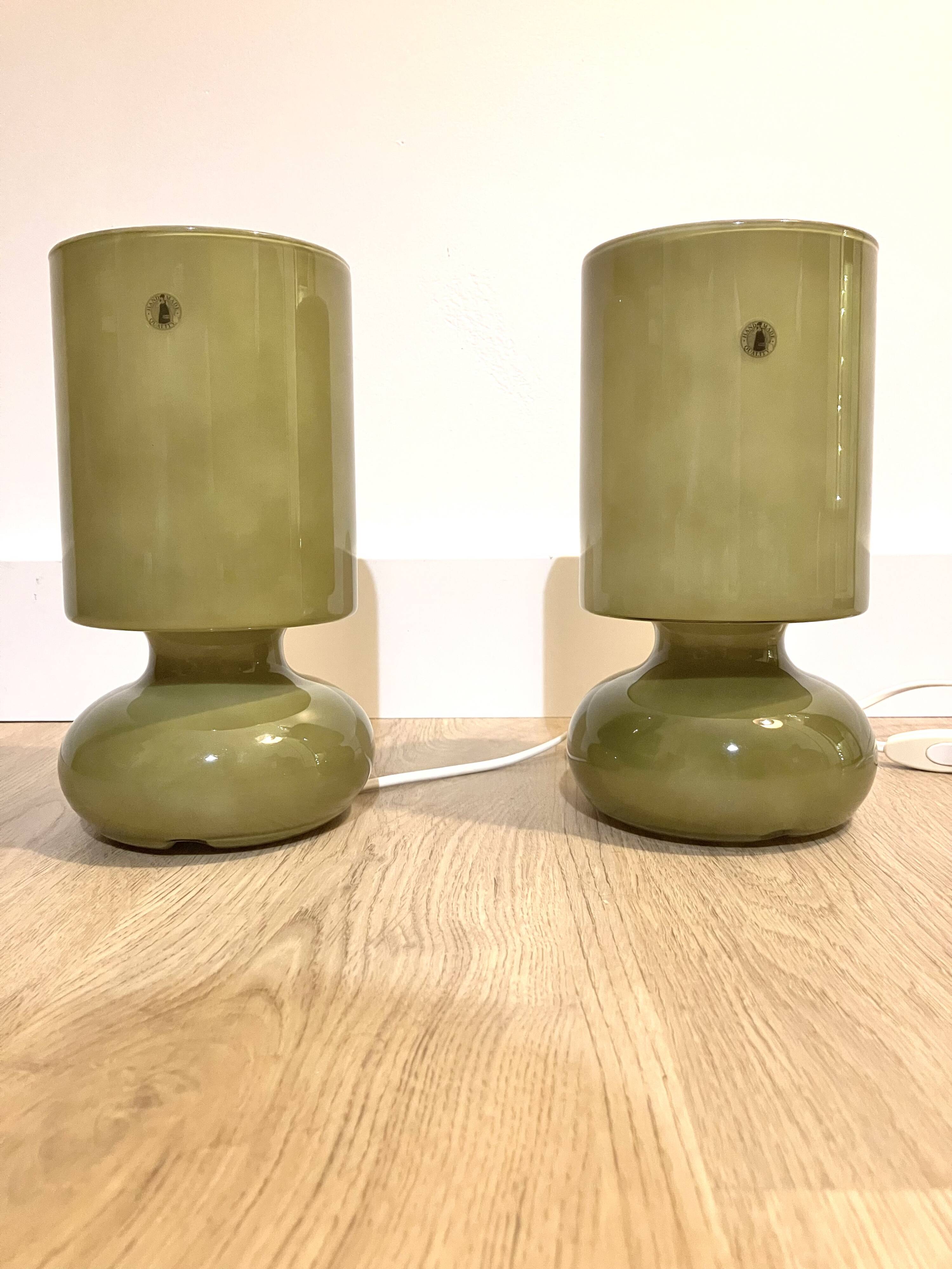 Pair of khaki Lykta lamps