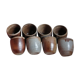 Lot de 8 verres en grès émaillé