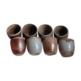 Lot of 8 enamelled sandstone glasses