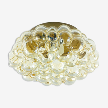Amber bubble glass flush mount by Helena Tynell For Limburg, Germany, 1970s