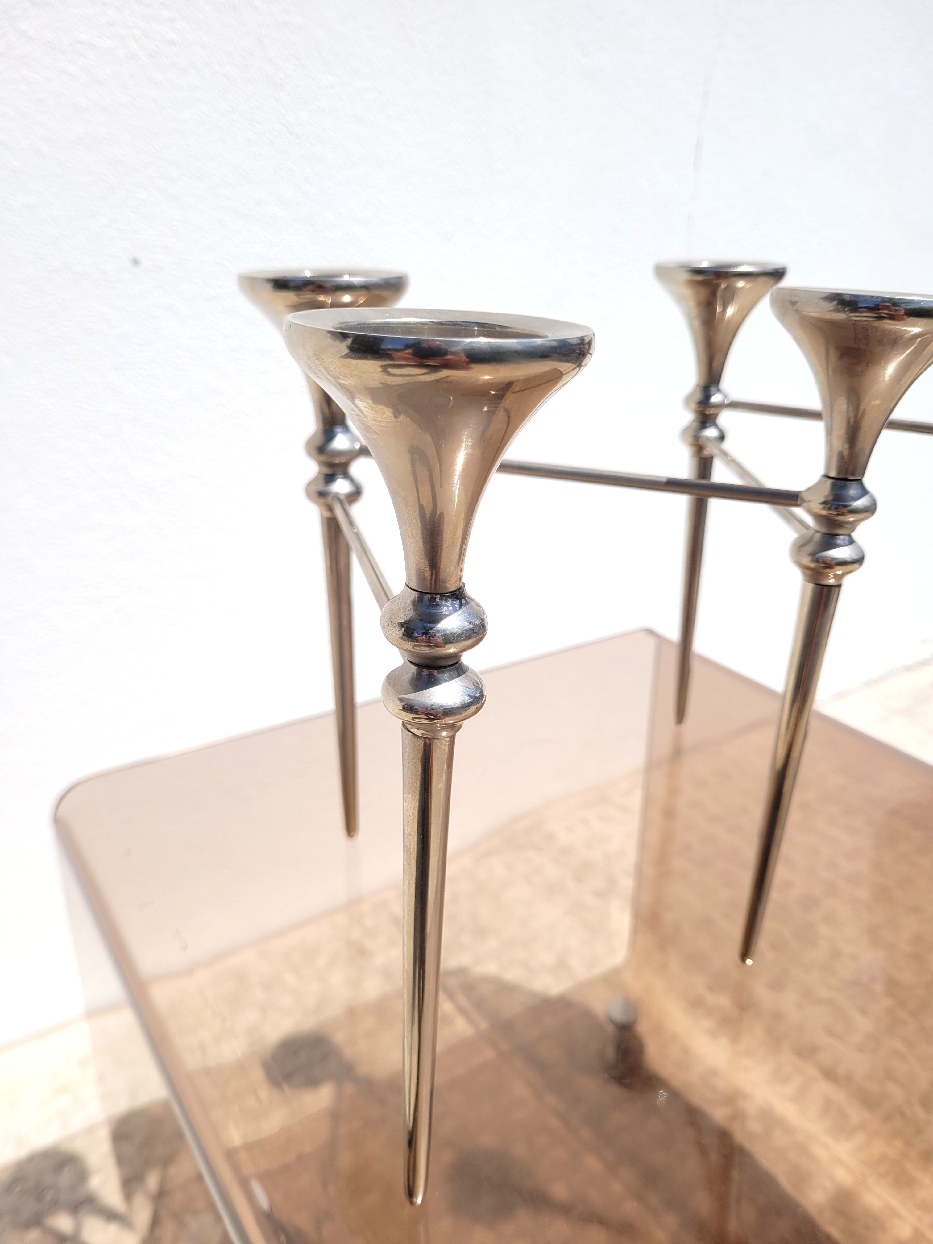 Scandinavian chrome modular candle holder 1970