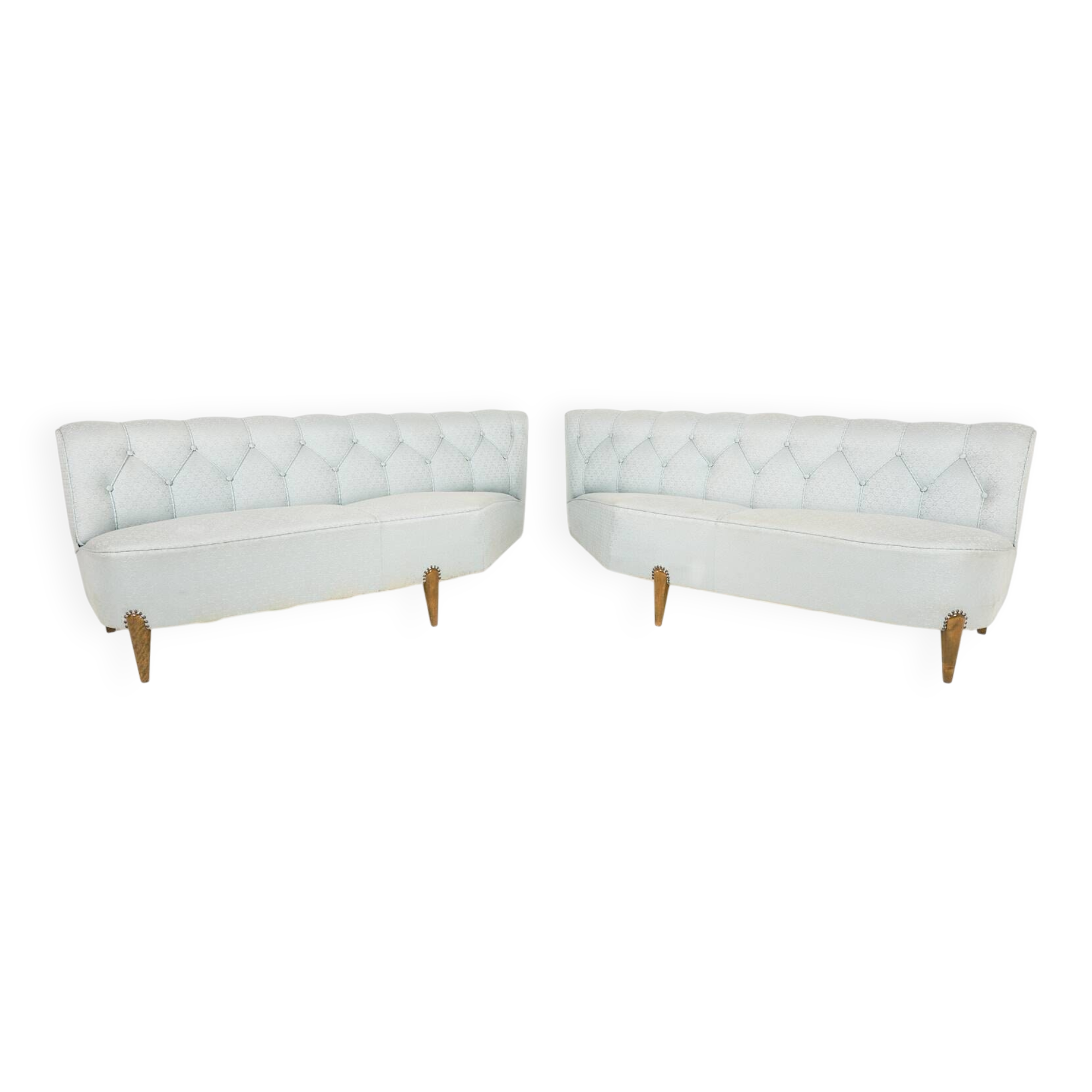 Spectacular Swedish Modern pair of sofas from Otto Schulz, 1940’s