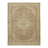 Hand-knotted persian antique 1970s 250 cm x 327 cm beige wool carpet