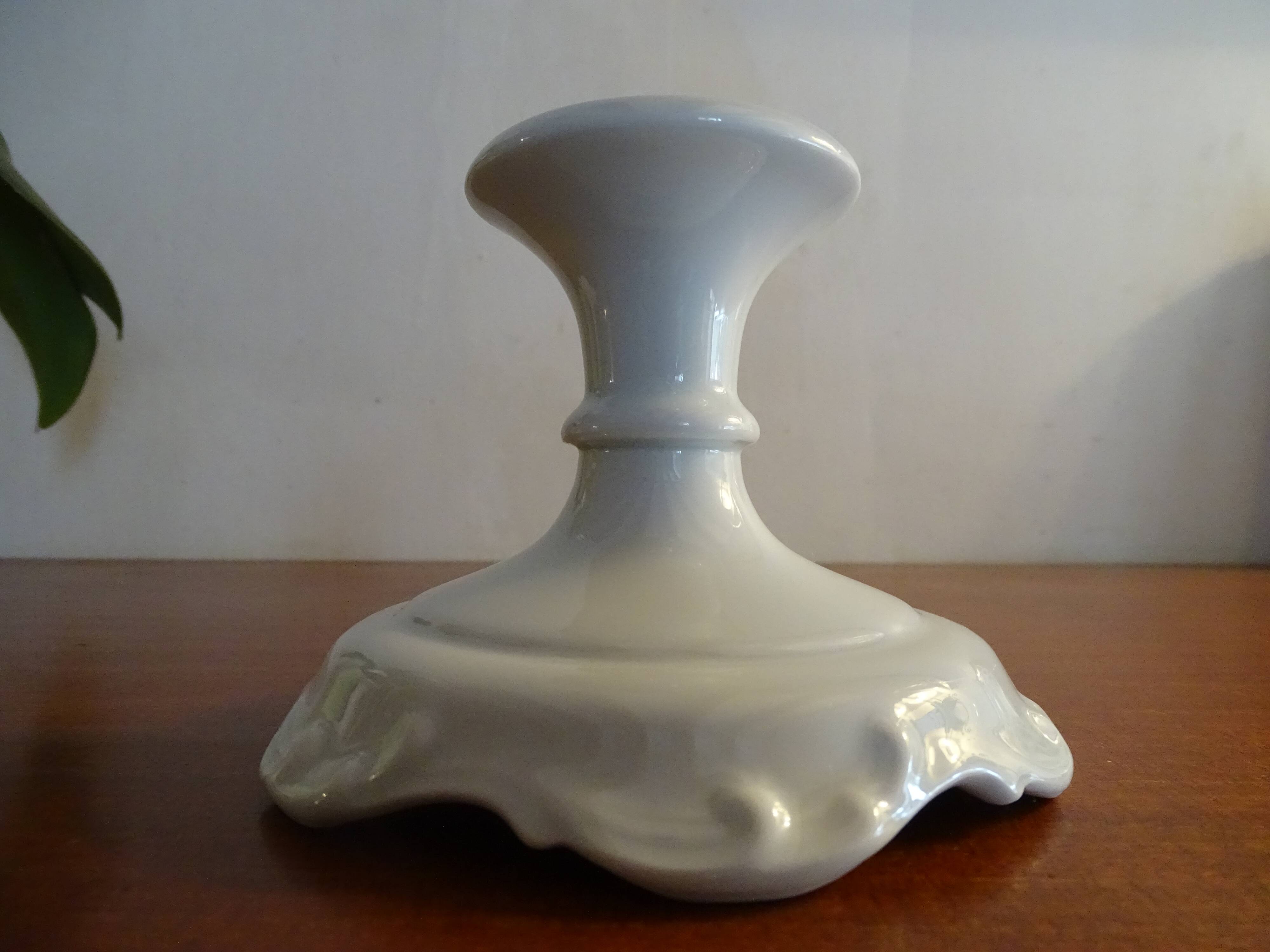 Pair of Limoges porcelain candle holders