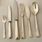 Silver metal art deco cutlery set J.Perrin