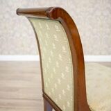 Antique Mahogany Chairs in White Upholstery, 1880, Set of 4