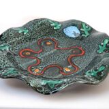 Multicolored earthenware dish