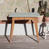 Vintage desk table with compass legs