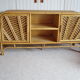Buffet bas 2 portes -rotin tressé-bambou -cannage