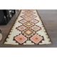 1970s Turkish Oushak Handmade Wool Cotton Pink Runner Rug 92x267