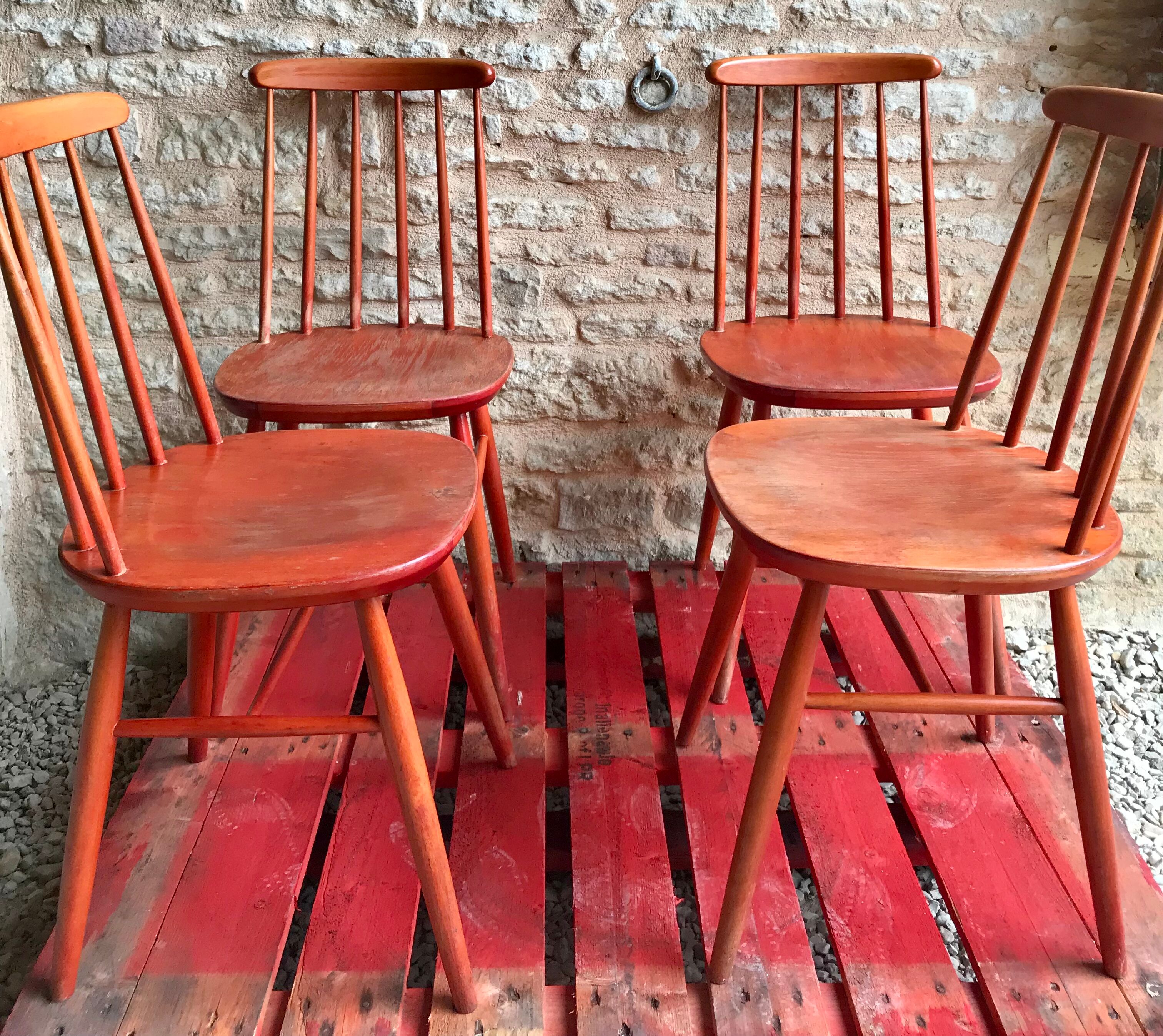 Set of 4 vintage 1960's scandinavian