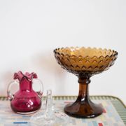 Mini vintage pink vase with frill, Europe, 1960s