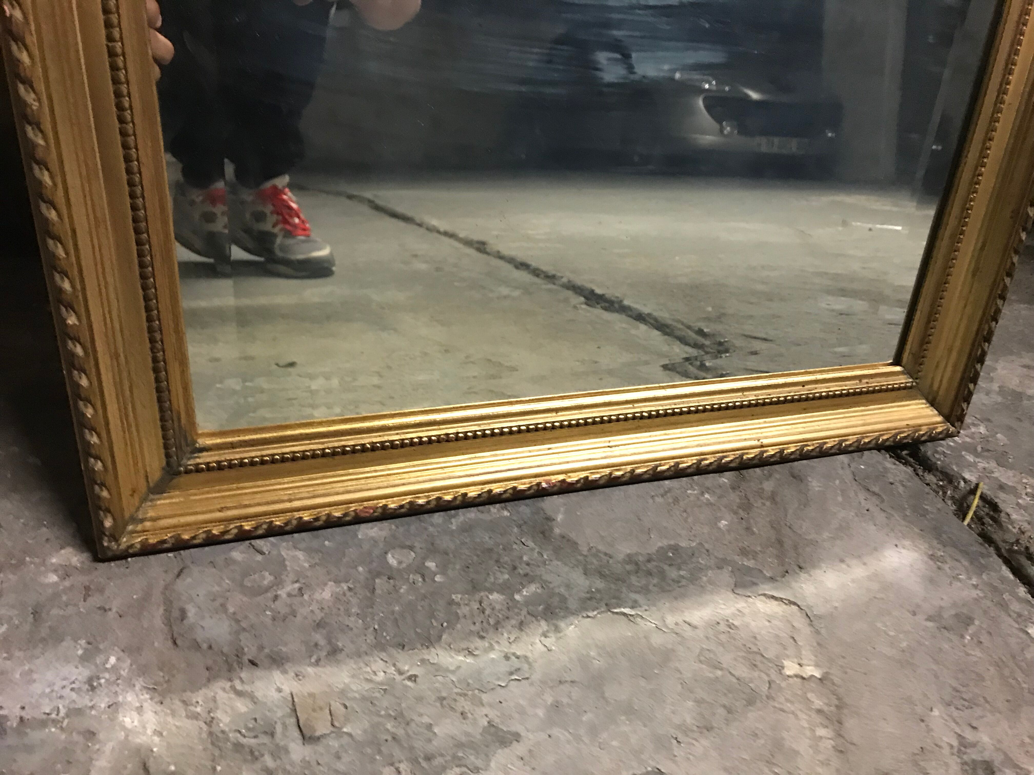 Mirror between two golden Louis XVI 58x159cm