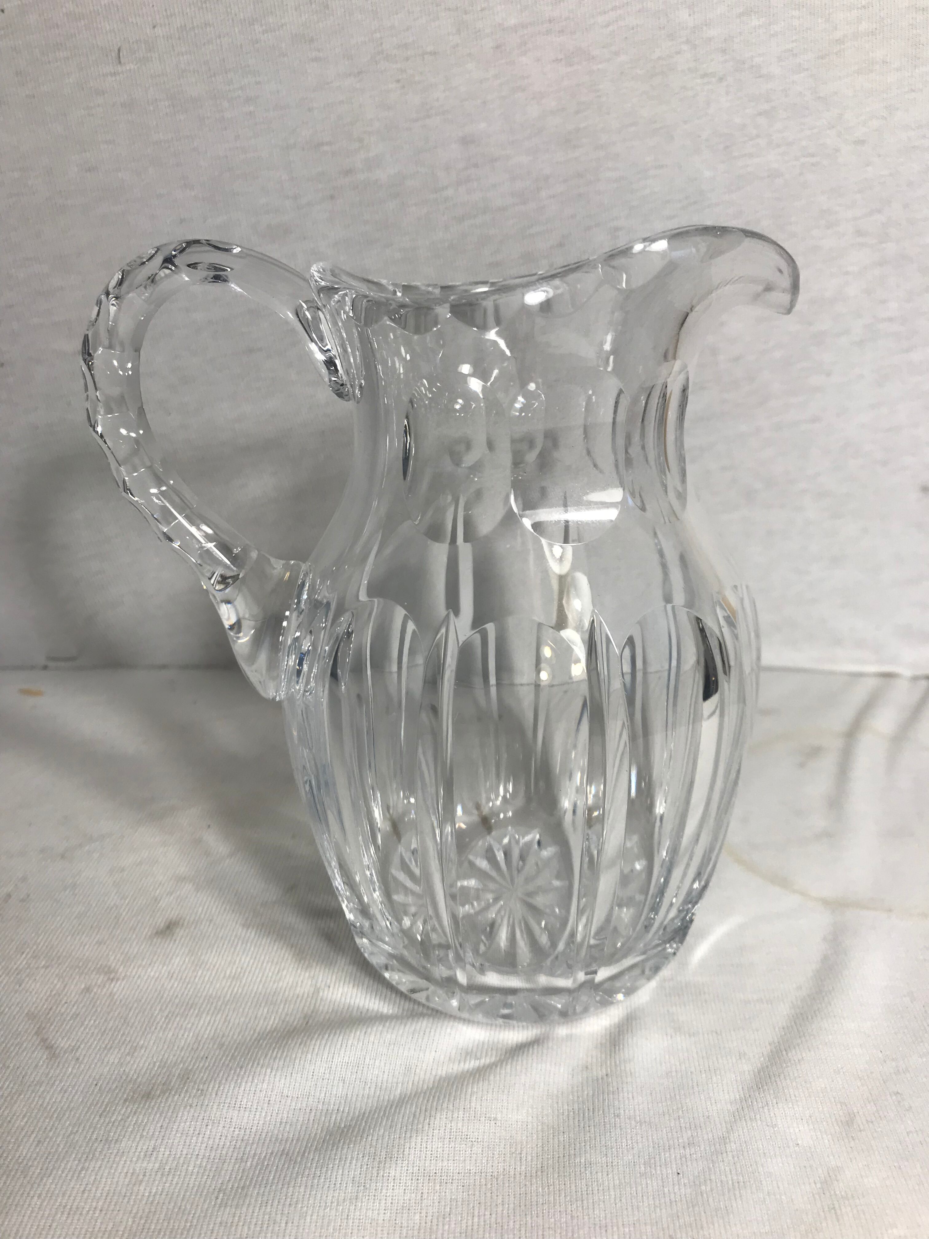Former pitcher ewer molded crystal polished jug vintage