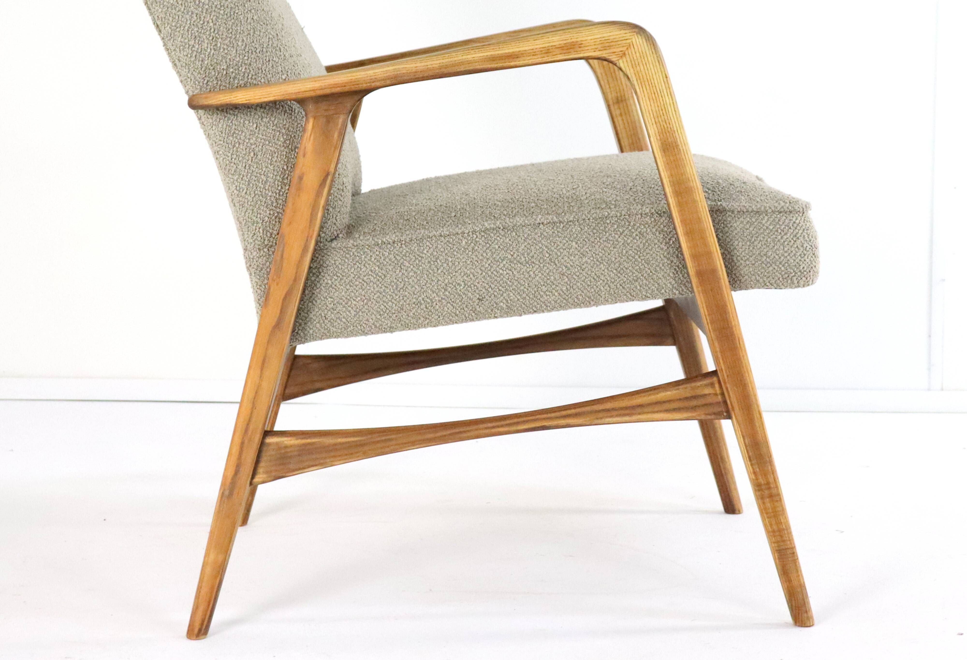 mid century vintage Fauteuil herenmodel 'Duivendrecht beige - opnieuw bekleed