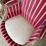 Pair of Louis XVI style bergère armchairs