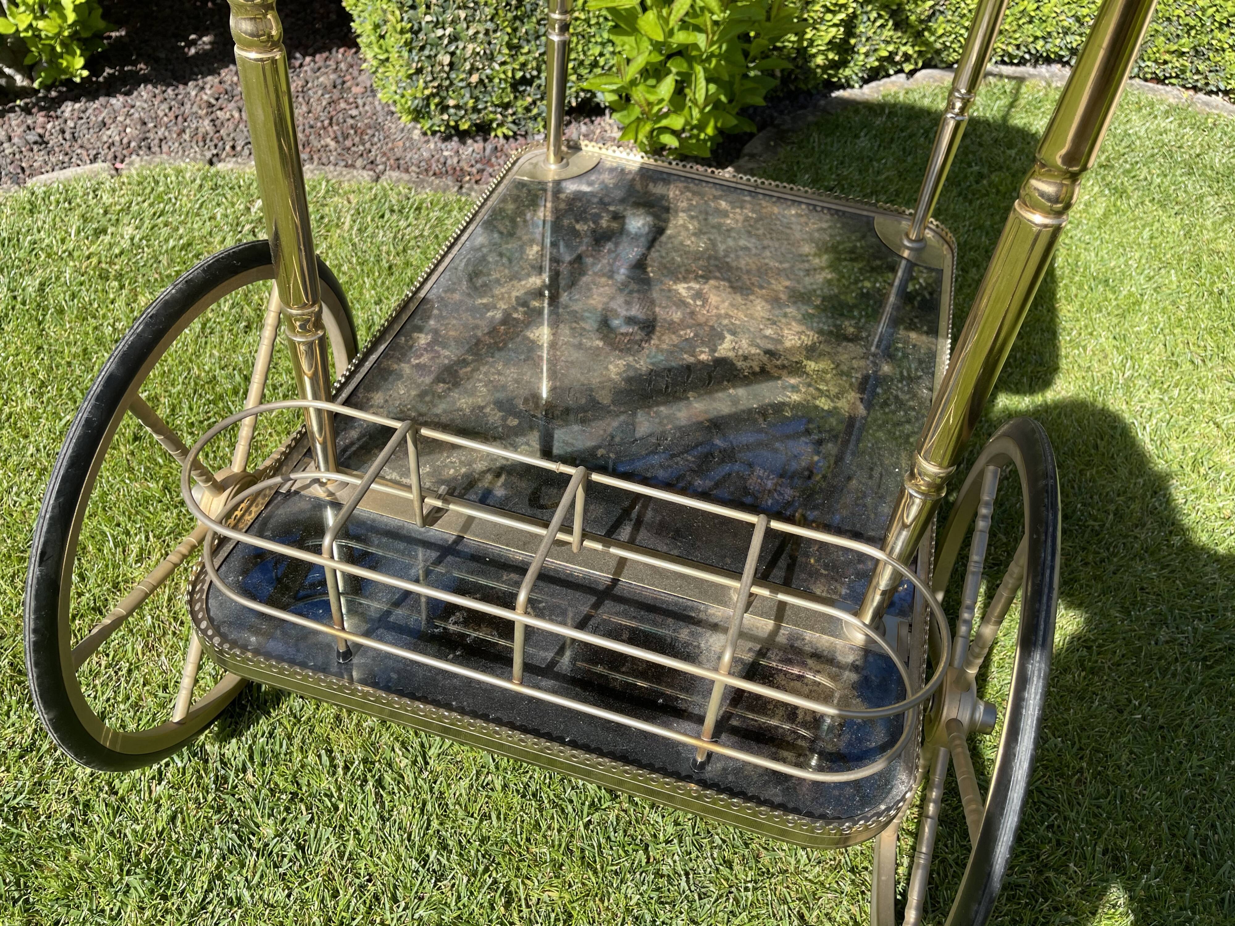Brass rolling bar trolley around 1960