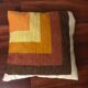 1970 vintage cushion orange yellow brown beige